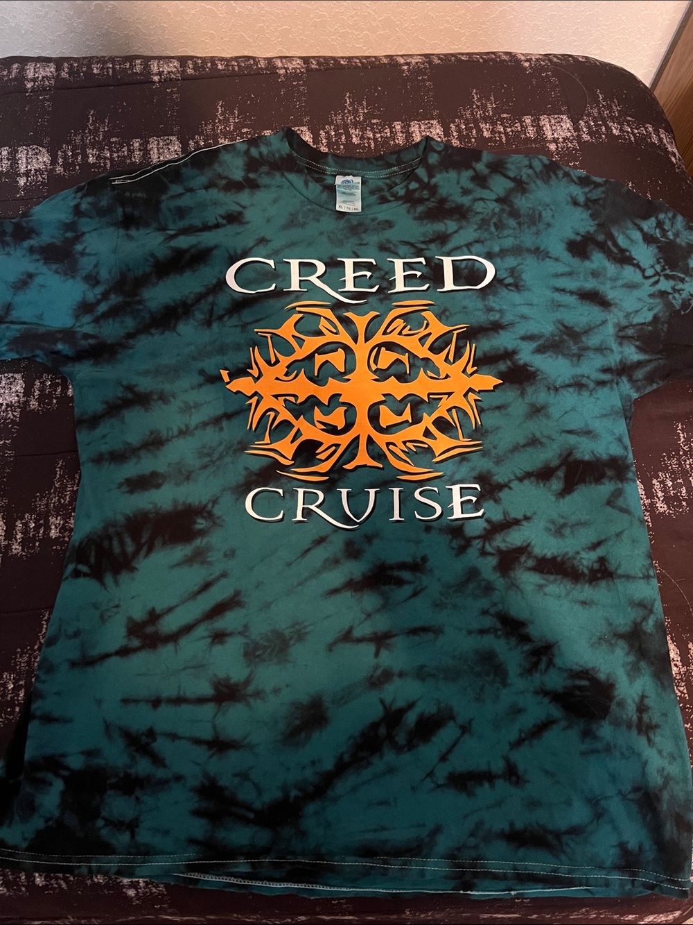 Creed Cruise Tie-Dye Graphic Tee - Teal, Black & Orange